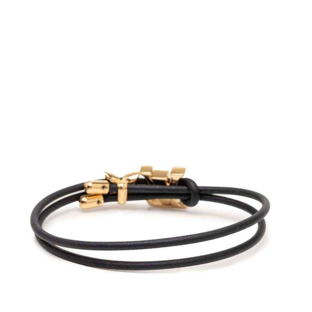 LOUIS VUITTON Black Monogram Leather Charm Bracelet - Picture 3 of 5